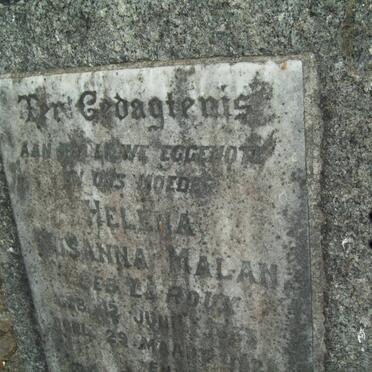 MALAN Daniel G. 1862-1932 &amp; Helena Susanna LE ROUX 1883-1922 