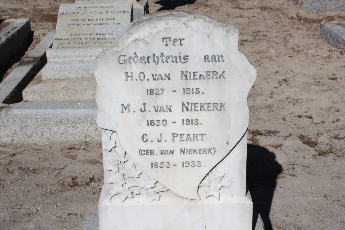NIEKERK H.O., van 1827-1915 &amp; M.J. 1830-1913 :: PEART C.J. nee VAN NIEKERK 1853-1933
