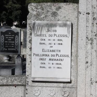 PLESSIS Jacob Daniel, du 1851-1918 &amp; Elizabeth Phillipina NIEHAÜS 1850-1921