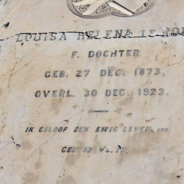 ROUX Louisa Helena, le 1873-1923