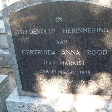 ROOD Gertruida Anna nee MARAIS 1875-1960