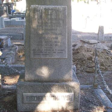 REDELINGHUYS Peter W. 1889-1927 &amp; Harriet Susan BASSON 1890-1927