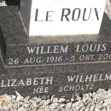 ROUX Willem Louis, le 1916-2002 &amp; Elizabeth Wilhelmina SCHOLTZ 1916-
