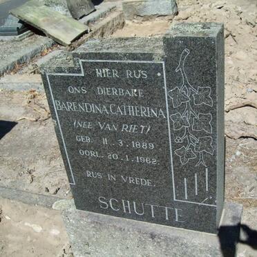 SCHUTTE Barendina Catherina nee VAN RIET 1889-1962