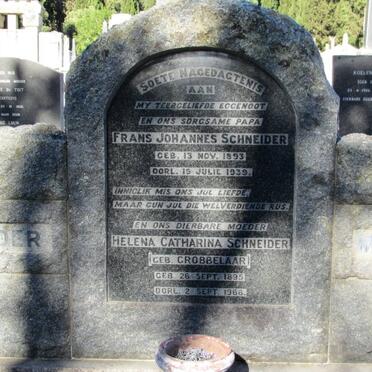 SCHNEIDER Frans Johannes 1893-1939 &amp; Helena Catharina GROBBELAAR 1895-1968