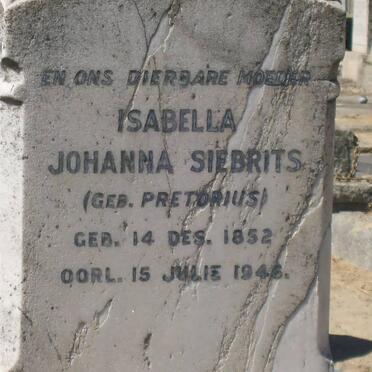 SIEBRITS Anthonie Petrus -1921 &amp; Isabella Johanna PRETORIUS 1852-1946:: SIEBRITS Barbara Christina -1900 
