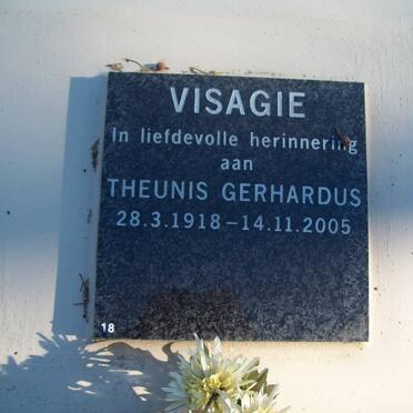 VISAGIE Theunis Gerhardus 1918-2005