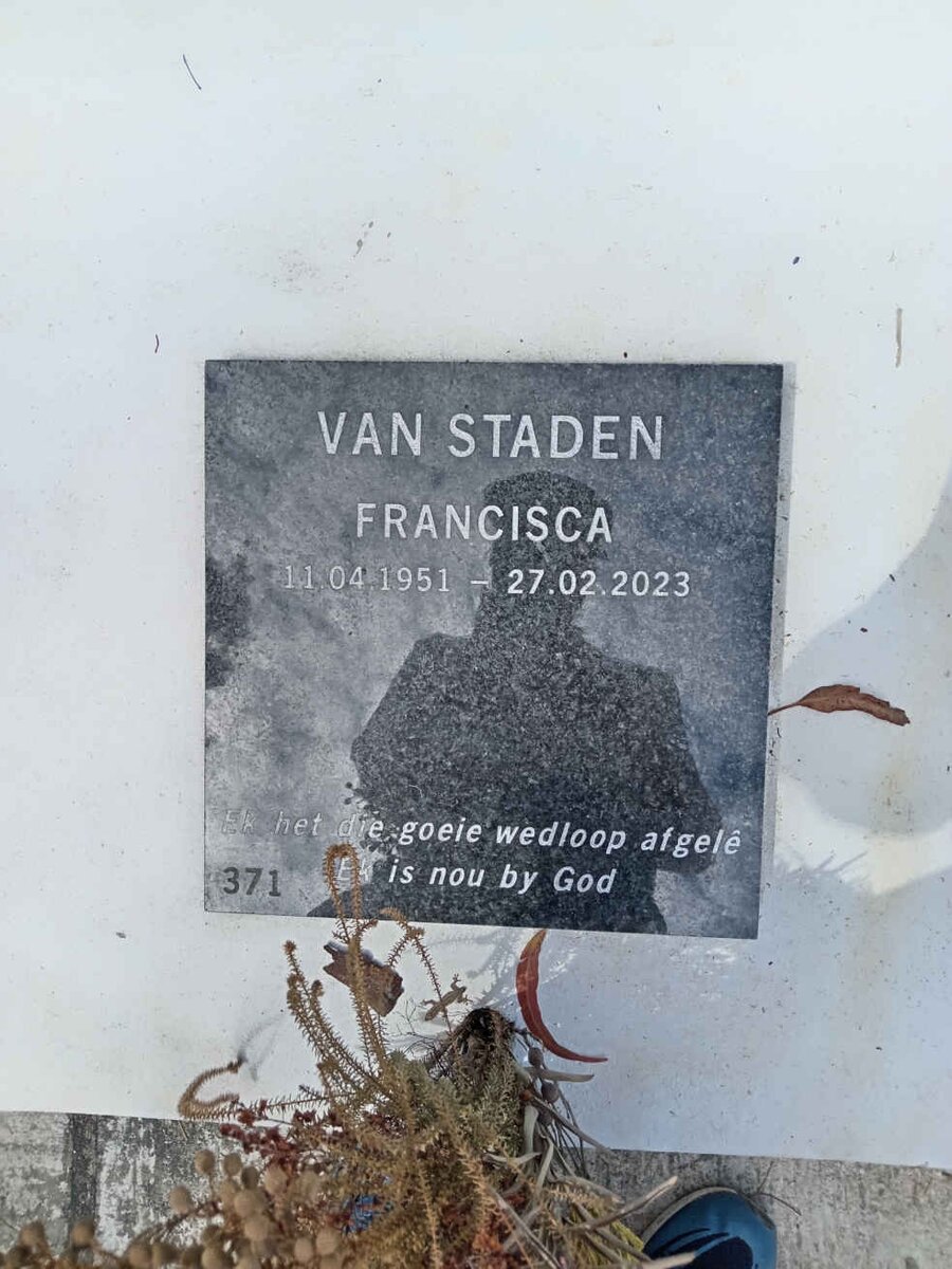 STADEN Francisca, van 1951-2023