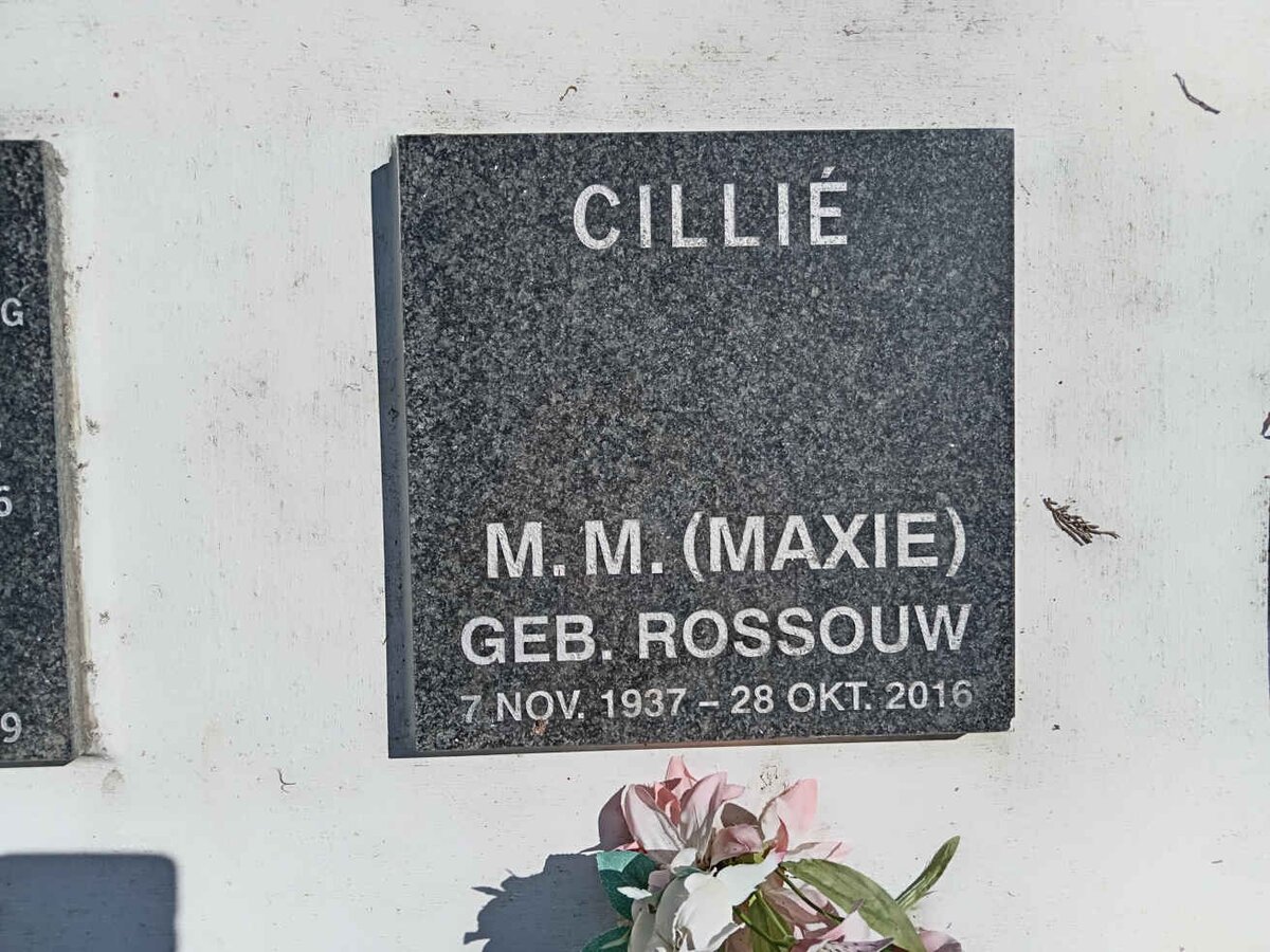CILLIE M.M. nee ROSSOUW 1937-2016