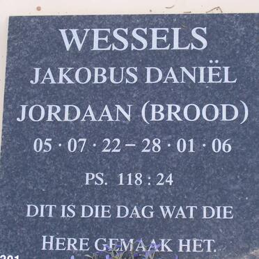 WESSELS Jakobus Daniel Jordaan 1922-2006