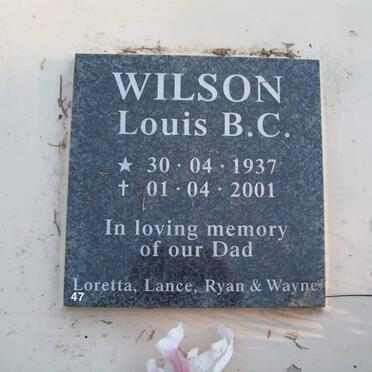 WILSON Louis B.C. 1937-2001