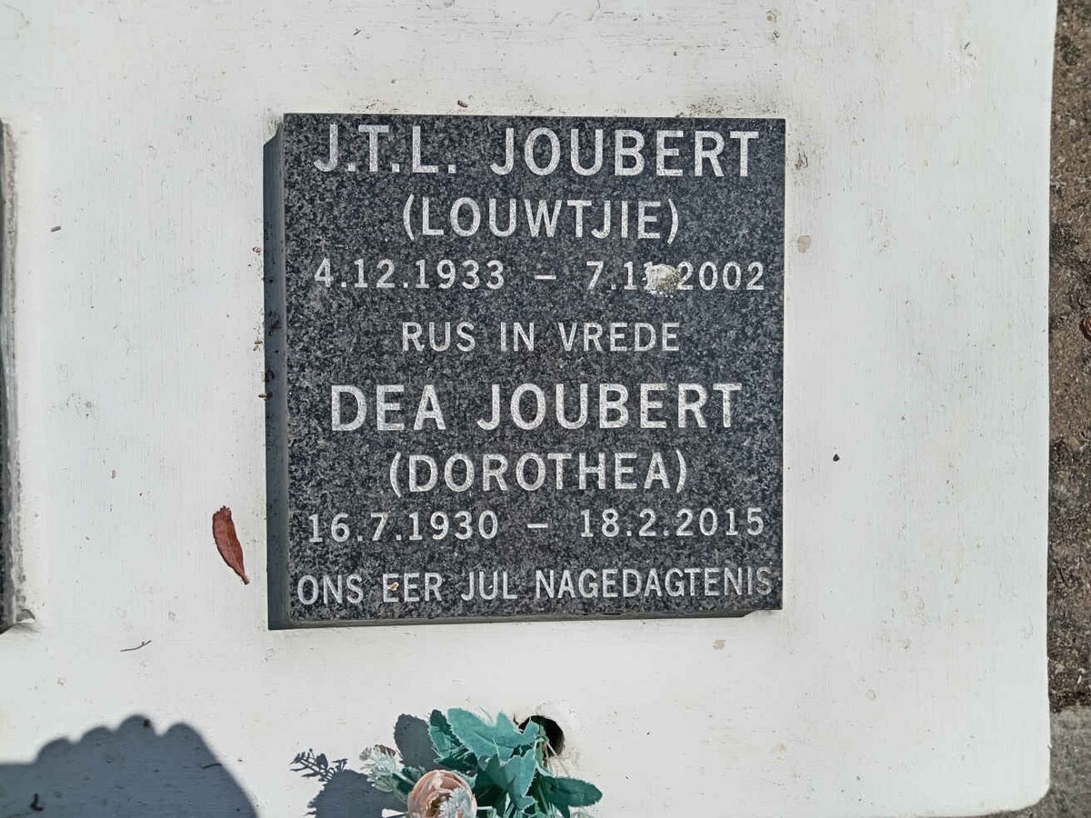 JOUBERT Dea 1930-2015 &amp; J.T.L. 1933-2002