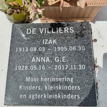 VILLIERS Izak, de 1913-1995 &amp; Anna G.E. 1928-2017