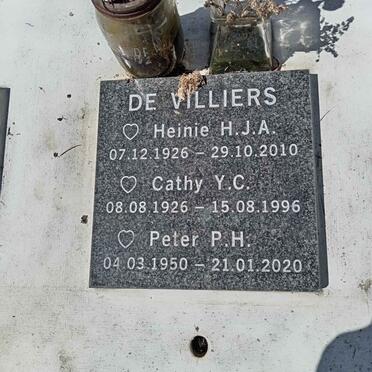 VILLIERS Heinie H.J.A., de 1926-2010 &amp; Cathy Y.C. 1926-1996 :: DE VILLIERS Peter P.H. 1950-2020