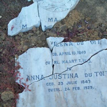 TOIT ?lena, du 1840-1913 :: DU TOIT Anna Justina, du 1847-1929