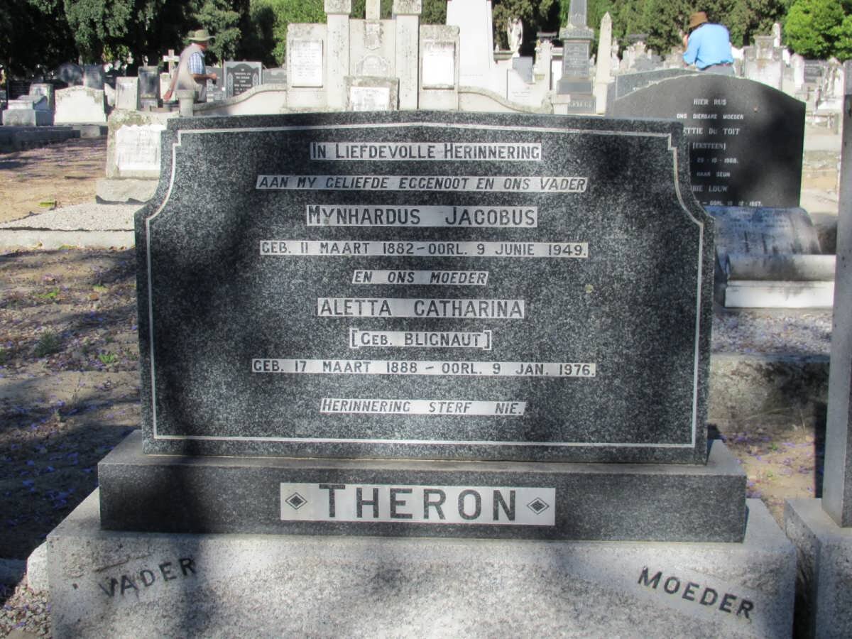 THERON Mynhardus Jacobus 1882-1949 &amp; Aletta Catharina BLIGNAUT 1888-1976