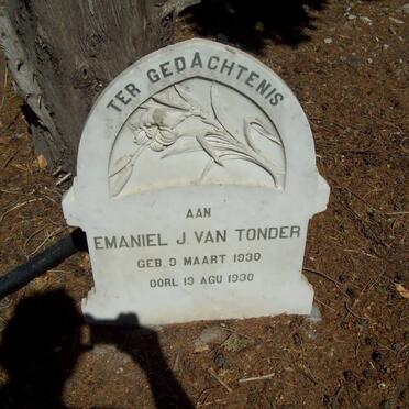 TONDER Emaniel J, van 1930-1930