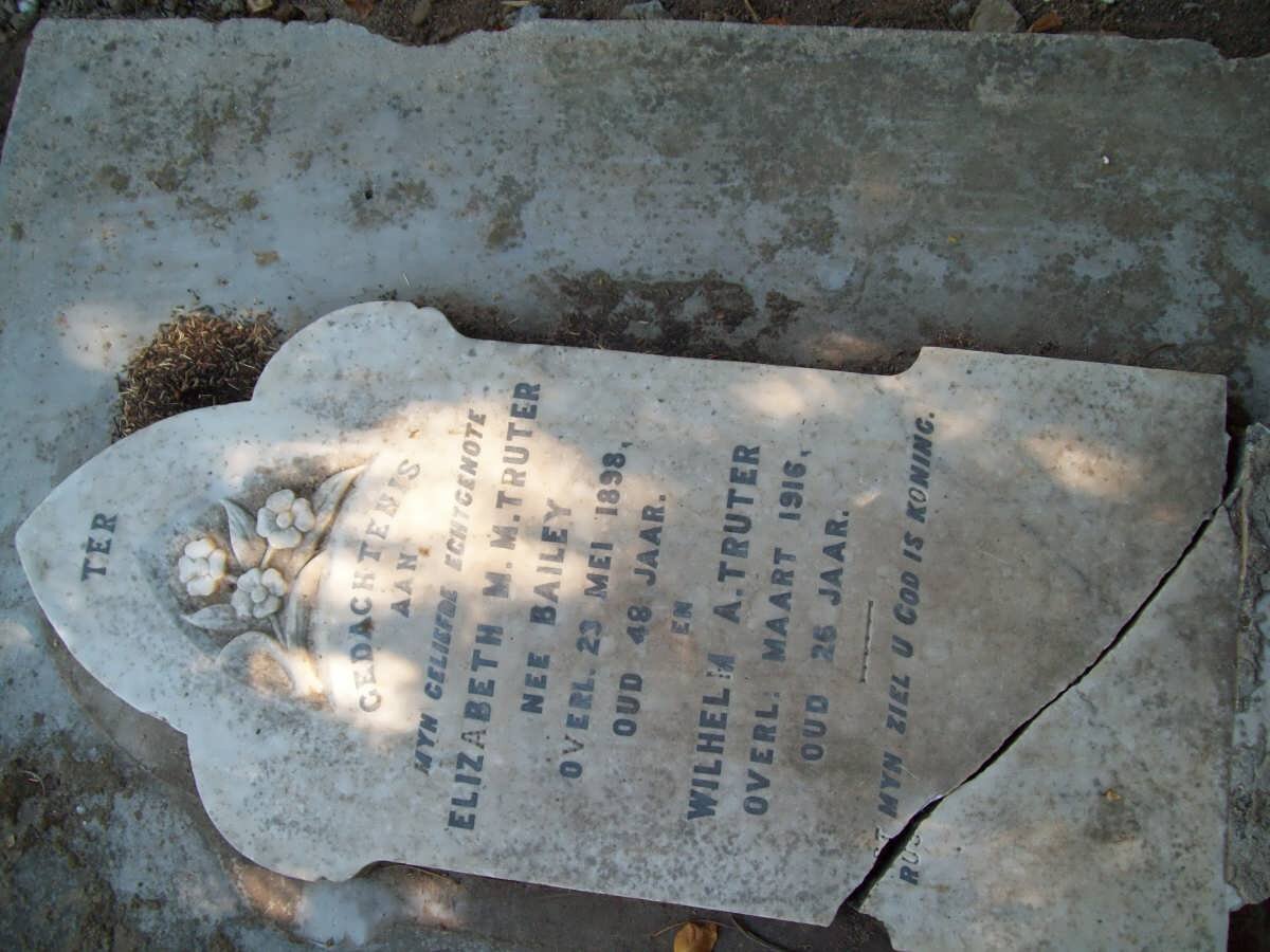 TRUTER Wilhelm H. -1916 &amp; Elizabeth M.M. BAILEY -1898