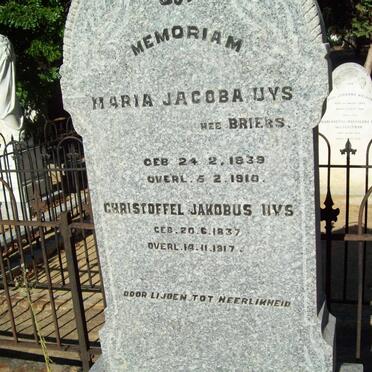 UYS Christoffel Jakobus 1837-1917 &amp; Maria Jacoba BRIERS 1839-1910