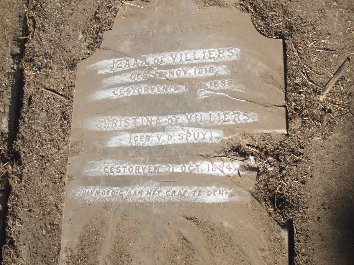 VILLIERS Izaak, de 1818-1888 &amp; Christina V.D. SPUY -1894