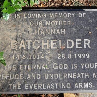 BATCHELDER Hannah 1914-1999