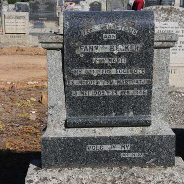 BECKER Petrus 1902-1983 &amp; Fanny MARE 1909-1946