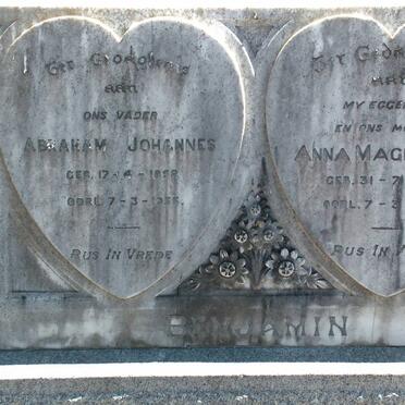 BENJAMIN Abraham Johannes 1858-1955 &amp; Anna Magdalena 1862-19??