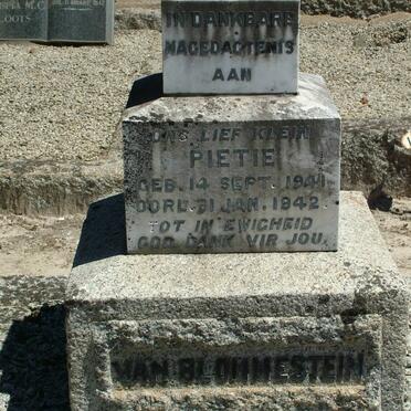 BLOMMESTEIN Pietie, van 1941-1942