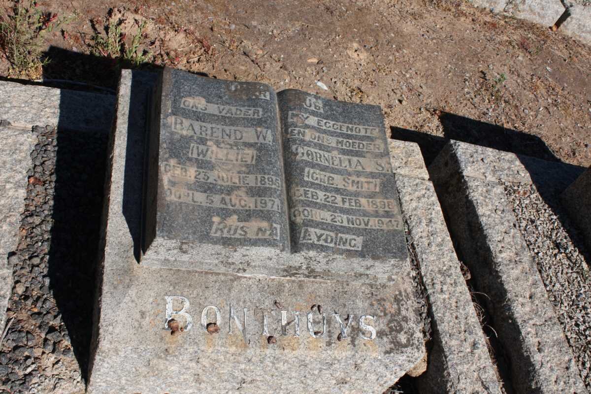 BONTHUYS Barend W. 1895-1971 &amp; Cornelia S. SMIT 1898-1947