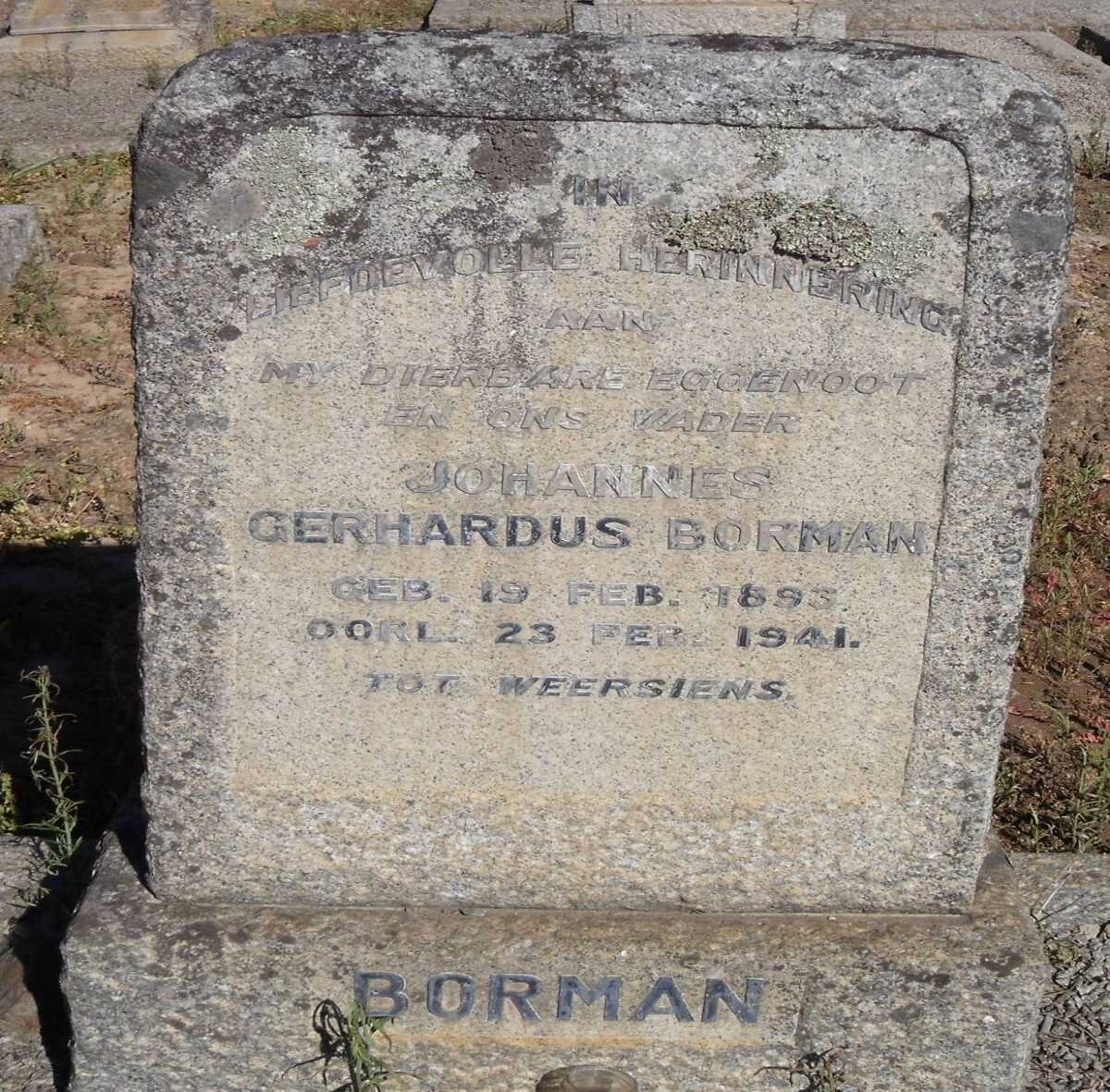 BORMAN Johannes Gerhardus 1893-1941