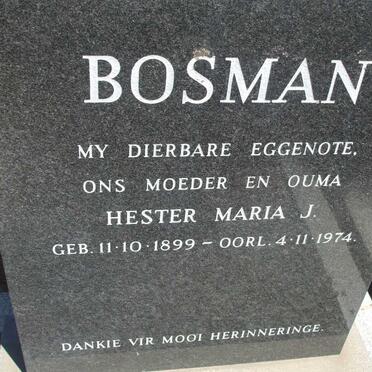 BOSMAN Hester Maria J. 1899-1974
