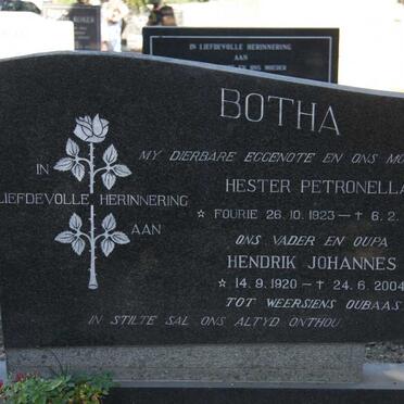 BOTHA Hendrik Johannes 1920-2004 &amp; Hester Petronella FOURIE 1923-1973