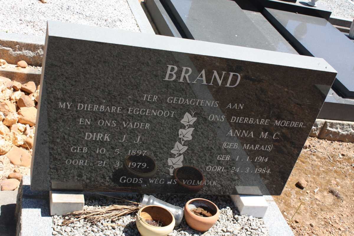 BRAND Dirk J.J. 1897-1979 &amp; Anna M.C. MARAIS 1914-1984