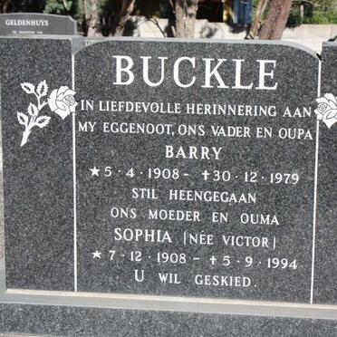 BUCKLE Barry 1908-1979 &amp; Sophia VICTOR 1908-1994