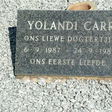 CARR Izak 1928-1984 &amp; Hester GERBER 1923-2009 :: CARR Yolandi 1987-1987 