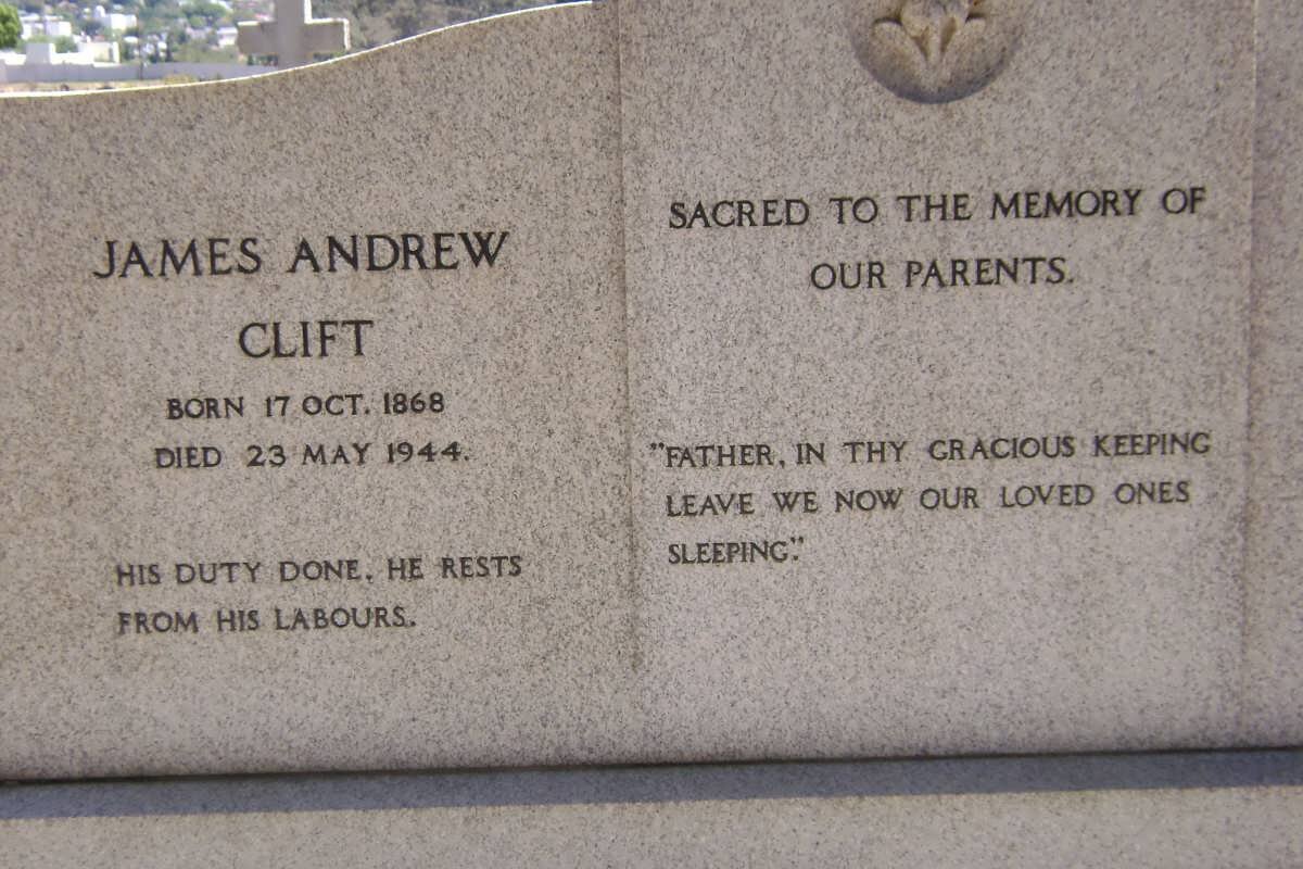 CLIFT James Andrew 1868-1944 &amp; Caroline DAVEY 1868-1945
