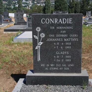 CONRADIE Johannes Matthys 1933-1993 &amp; Gladys 1935-1993