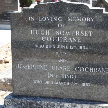 COCHRANE Hugh Somerset -1954 &amp; Josephine Clare KING -1967