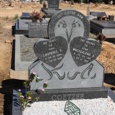 COETZEE Laurence E. 1924-1995 &amp; Machdalena E. 1915-1997