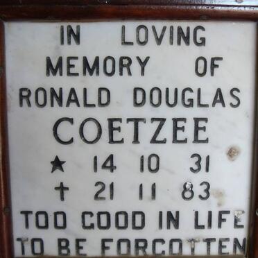 COETZEE Ronald Douglas 1931-1983