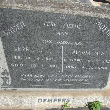 DEMPERS Gerrit J.J. 1903-1982 &amp; Maria M.R. HORN 1911-1964