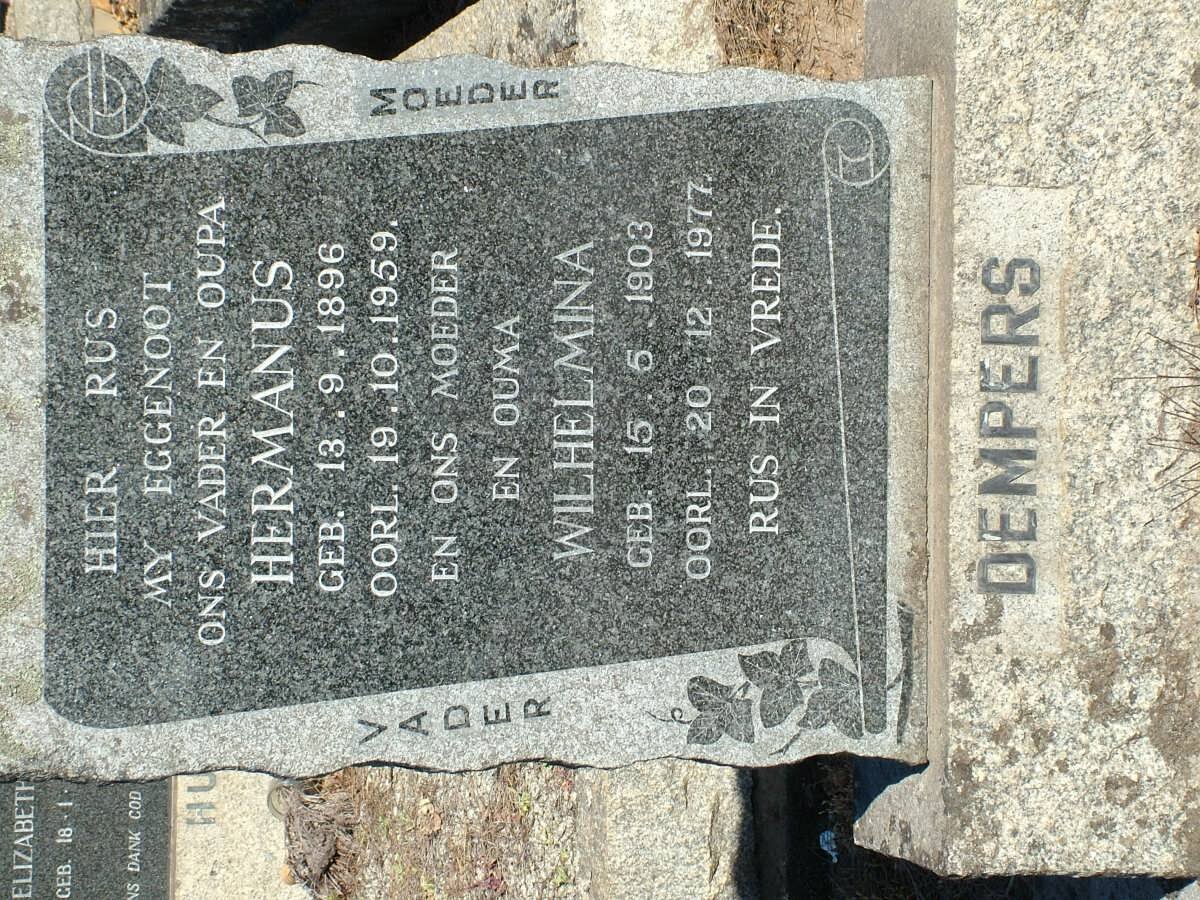 DEMPERS Hermanus 1896-1959 &amp; Wilhelmina 1903-1977