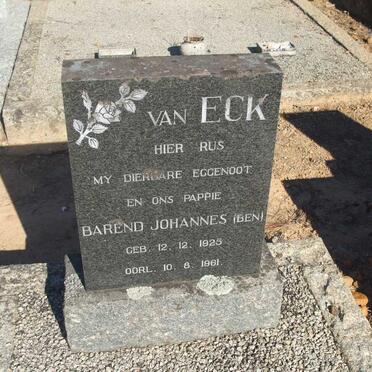 ECK Barend Johannes, van 1925-1961