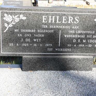 EHLERS J. de Wet 1925-1979 &amp; D.E.M. 1919-2003