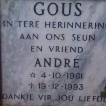 GOUS André 1961-1993