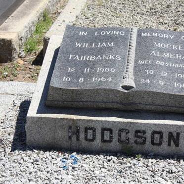 HODGSON William Fairbanks 1900-1964 &amp; Mocke Almera OOSTHUIZEN 1900-1964