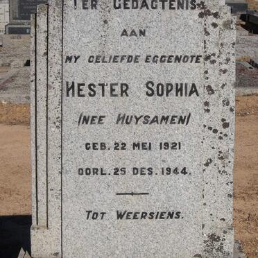 HUGGETT Hester Sophia nee HUYSAMEN 1921-1944