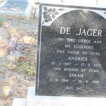 JAGER Andries, de 1917-1977 &amp; Sarah 1918-1995