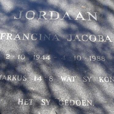 JORDAAN Francina Jacoba 1944-1988
