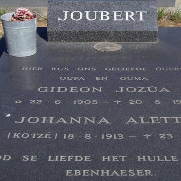 JOUBERT Gideon Jozua 1905-1995 &amp; Johanna Aletta KOTZE 1913-1996